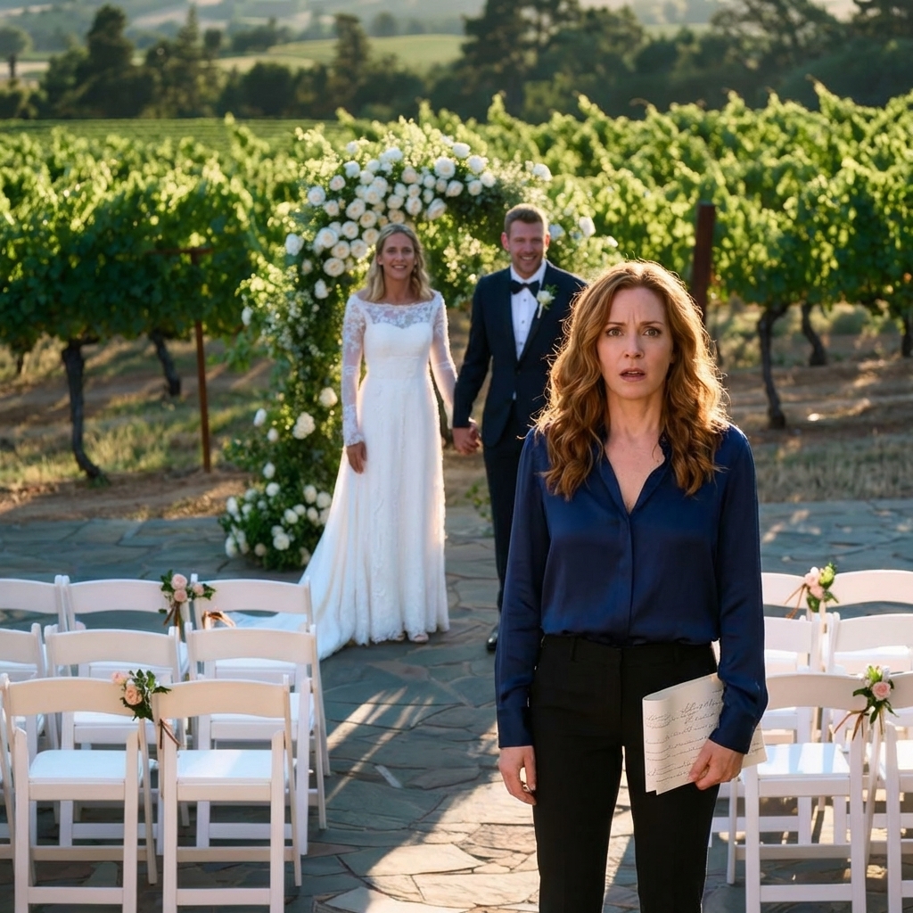 « À ma répétition de mariage, ma sœur est entrée vêtue de ma robe, la main sur le bras de mon fiancé. « Surprise, on se marie en secret ce soir ! » a-t-elle lancé d’une voix enjouée, tandis que ma mère applaudissait et que les invités me dévisageaient, attendant que je craque. Ils pensaient que j’ignorais tout des e-mails secrets, de la licence annulée et du contrat à mon nom. J’ai posé mes notes et j’ai dit : « Je suis ravie que vous soyez tous là, parce que… » – et là, j’ai sorti mon téléphone. »