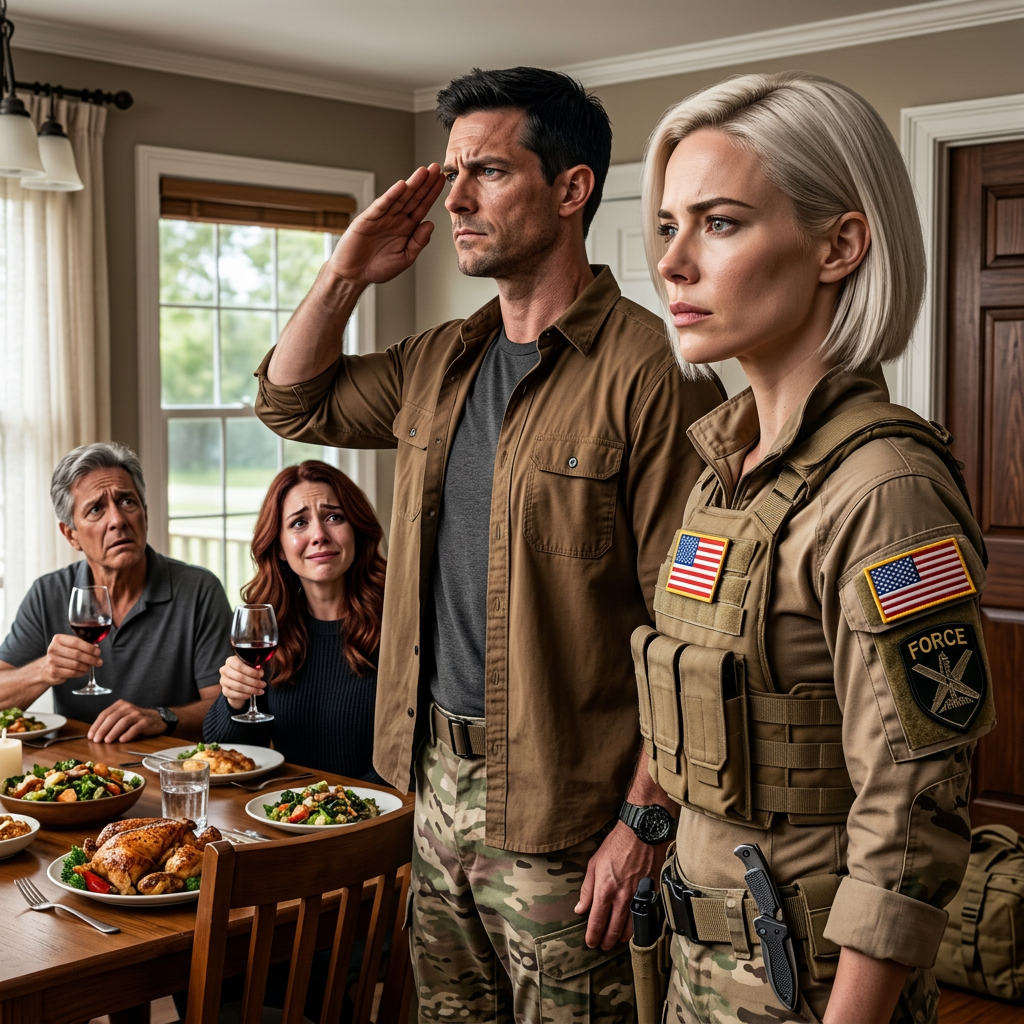 Ce n’est pas son allure de « Ranger » qui a changé l’ambiance du dîner, c’est l’écusson de la Force d’intervention sur ma manche.