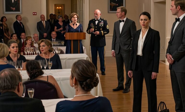 « Ma belle-mère a dit : “Elle vous a tous induits en erreur.” J’avais maintenu trois soldats en vie pendant neuf heures dans un hôpital de campagne effondré, même après avoir bandé mes doigts blessés avec un abaisse-langue. L’un de ces soldats se tenait à peine à trois mètres derrière elle. Puis il est monté sur l’estrade avec une prothèse de jambe. »