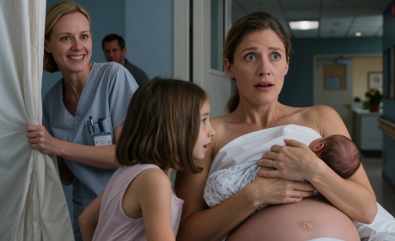 Ma fille a tiré les rideaux de l’hôpital et a chuchoté : « Maman, mets-toi sous le lit tout de suite », et une minute plus tard, dans l’obscurité sous mon lit de maternité, mon nouveau-né dans les bras, j’ai entendu mon mari répondre à la même infirmière qui m’avait donné des pilules que je n’avais jamais demandées, et soudain, la naissance miraculeuse pour laquelle j’avais prié pendant sept ans n’a plus eu l’air du plus beau jour de ma vie.