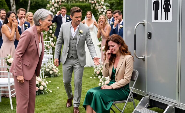Au mariage de mon frère, ma place était dehors, juste à côté des toilettes, et le sourire cruel de ma mère ne laissait aucun doute : ce n’était pas un hasard. Tout le monde a ri quand elle s’est moquée de moi. Puis un milliardaire est arrivé, m’a pris la main en silence et m’a raccompagnée. Dix minutes plus tard, quelque chose les a tous fait pâlir.