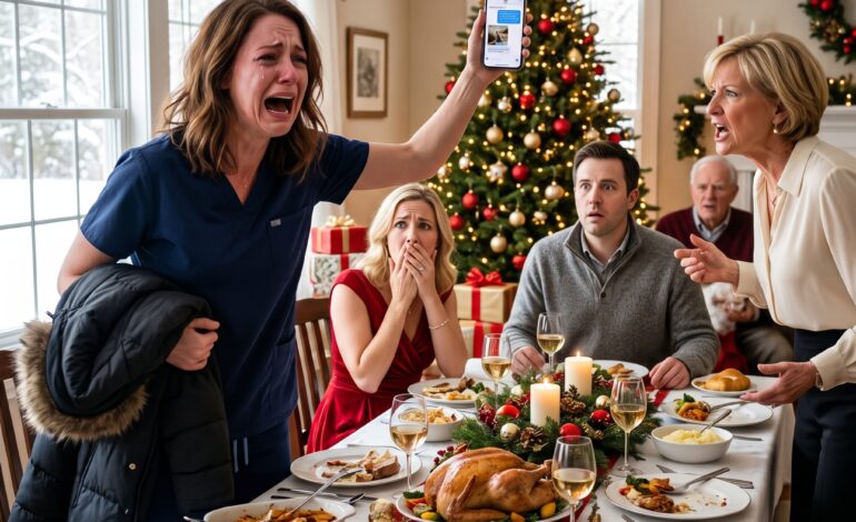 Mon mari insistait pour que je travaille de nuit à l’hôpital, mais j’avais un mauvais pressentiment. Ce soir-là, ma belle-sœur a publié une photo de Noël, puis l’a supprimée quelques minutes plus tard. La légende disait : « Réunion de famille… le meilleur Noël de tous les temps !» Une semaine plus tard, leur invitation m’a révélé pourquoi ils ne voulaient pas que je la voie.