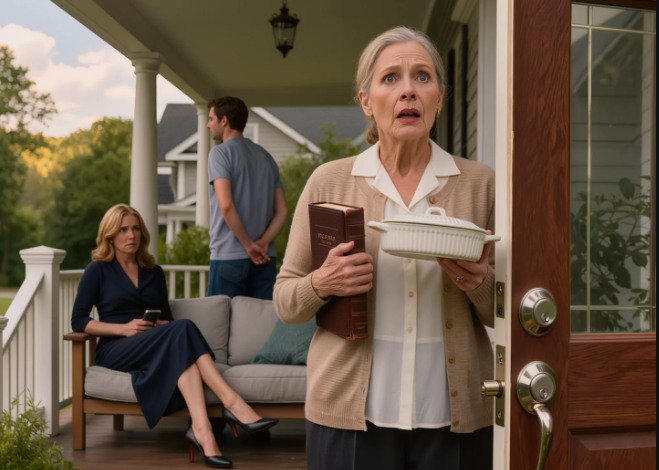 « Nous pensions que tu serais absente plus longtemps », a dit ma belle-fille après avoir changé les serrures de la maison où j’avais vécu pendant 31 ans, pendant que j’étais à l’église, et mon fils se tenait derrière elle comme un étranger — mais lorsqu’ils ont exigé que je leur rende ma maison, que je rembourse sa dette et que je m’installe discrètement dans la chambre d’amis, ils ont oublié que mon mari m’avait laissé une enveloppe scellée pour le jour où tout tournerait mal.