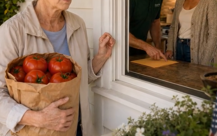 Je déposais simplement des tomates du jardin sur le perron de ma fille quand j’ai entendu mon fils dire à l’intérieur : « Elle n’est pas obligée d’aimer ça.