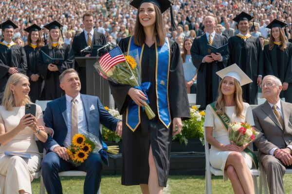 Meus pais pagaram US$ 188.000 pela faculdade da minha irmã e me disseram que eu não valia o investimento — mas na nossa formatura, eles apareceram com flores só para ela, aí ouviram meu nome ser chamado do palco e minha mãe agarrou o braço do meu pai.