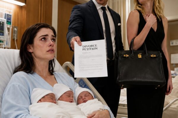 Depois que dei à luz meus trigêmeos, meu marido entrou no meu quarto de hospital com a amante — que carregava orgulhosamente uma bolsa Birkin. Ele jogou os papéis do divórcio na minha cama e disse com desdém: “Olha só para você. Ninguém vai querer você agora.”