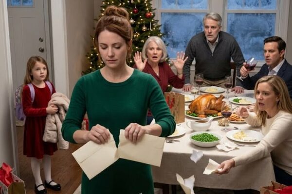 CNU – Minha família expulsou minha filha de 7 anos e eu durante o jantar de Natal e disse: “O Natal é melhor sem vocês”. Eles pensaram que eu tinha ido implorar — até que eu rasguei três envelopes com quase 500 mil dólares no valor e saí.