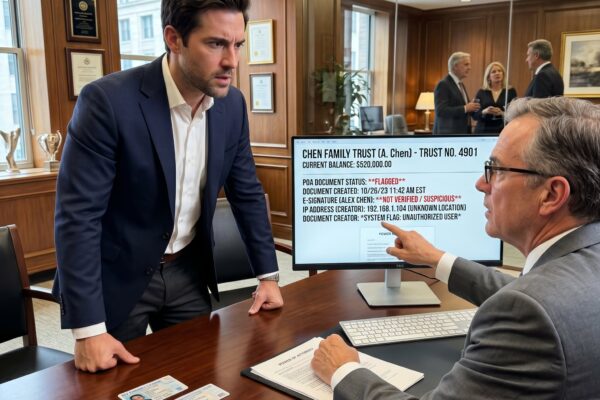 …quando o endereço IP e o registro da câmera foram rastreados até um endereço IP offshore. A assinatura não era minha — era uma falsificação digital criada usando um vídeo deepfake que meu irmão gerou a partir de uma chamada de vídeo familiar pelo Zoom. O gerente olhou para cima e disse: “Senhor, isto não é uma disputa familiar. Isto é fraude eletrônica federal. O senhor deseja prestar queixa?”